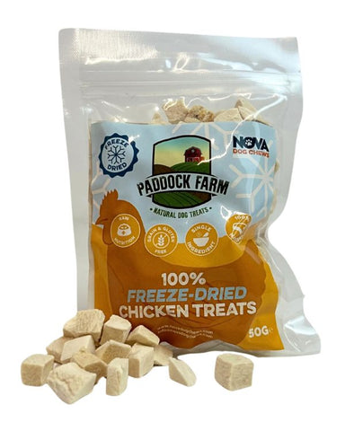 Paddock Farm Freeze-Dried Chicken Treats 50g (Pack of 8)
