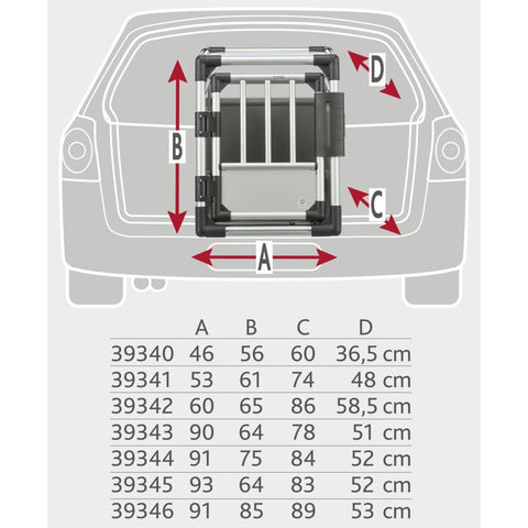 Trixie Transport Box, Aluminium – L–XL: 91 × 75 × 84 cm, light grey/silver