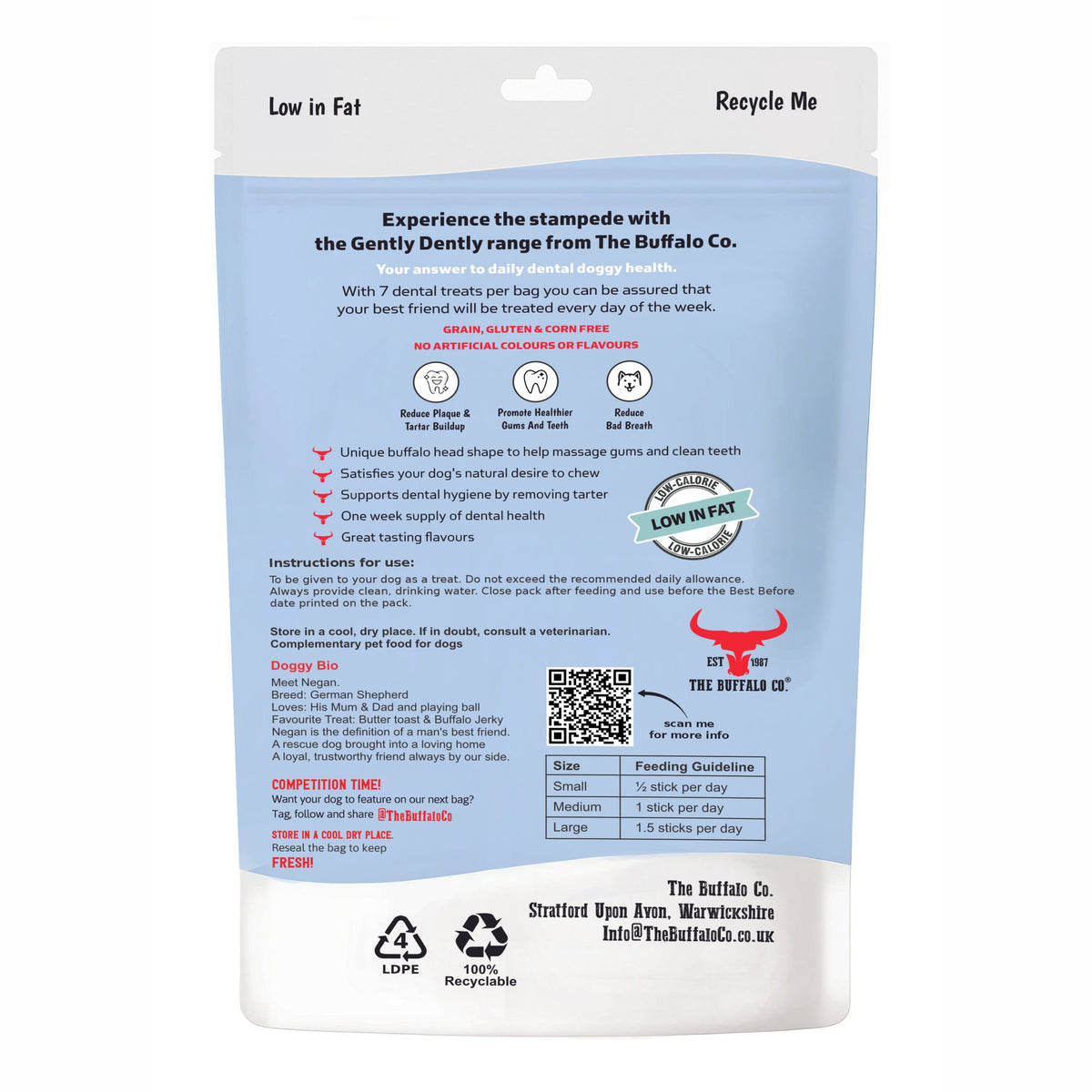 Gently Dently- Apple & Banana Dental Treats for Dogs 175g