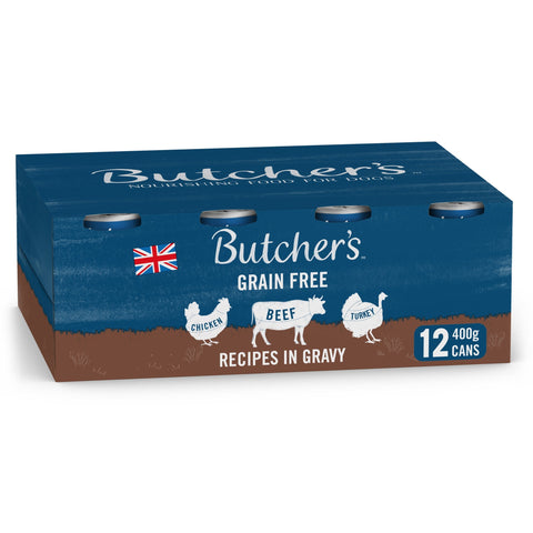 Butcher''s Recipes in Gravy Dog Food Tins - 12 x 400g
