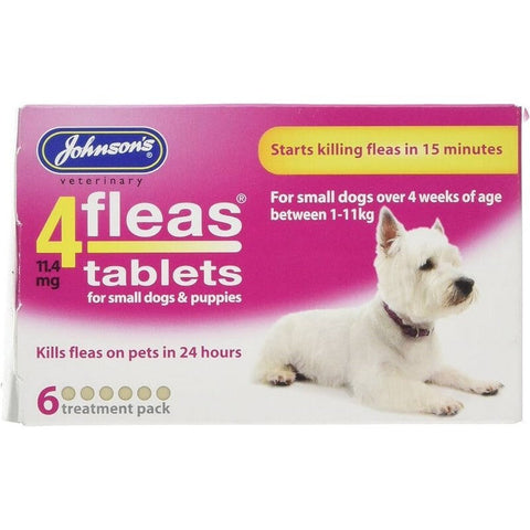 JVP 4Fleas Tablets Puppies & Small Dog 6 x 11.4mg (<11kg)