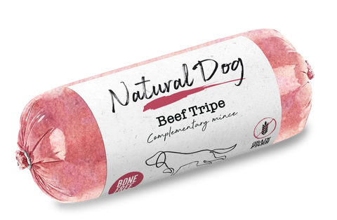Natural Dog Beef Tripe Bone Free Chubs - Tray of 10 x 500g (5kg)