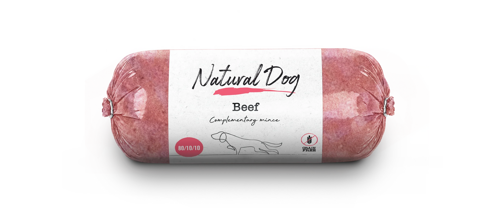Natural Dog Beef 80/10/10 Chubs - Tray of 10 x 500g (5kg)