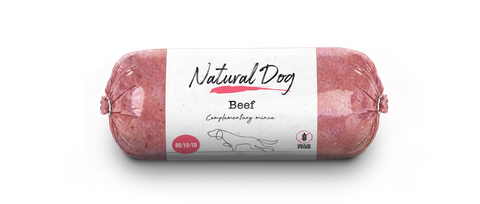 Natural Dog Beef 80/10/10 Chubs - Tray of 10 x 500g (5kg)
