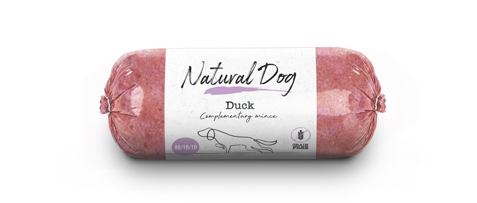 Natural Dog Duck 80/10/10 Chubs - Tray of 10 x 500g (5kg)