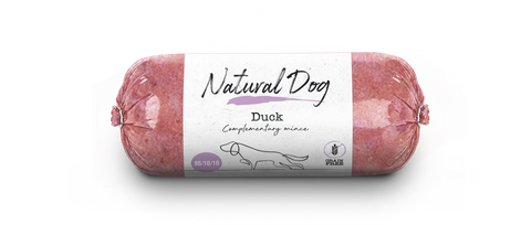 Natural Dog Duck 80/10/10 Chubs - Tray of 10 x 500g (5kg)