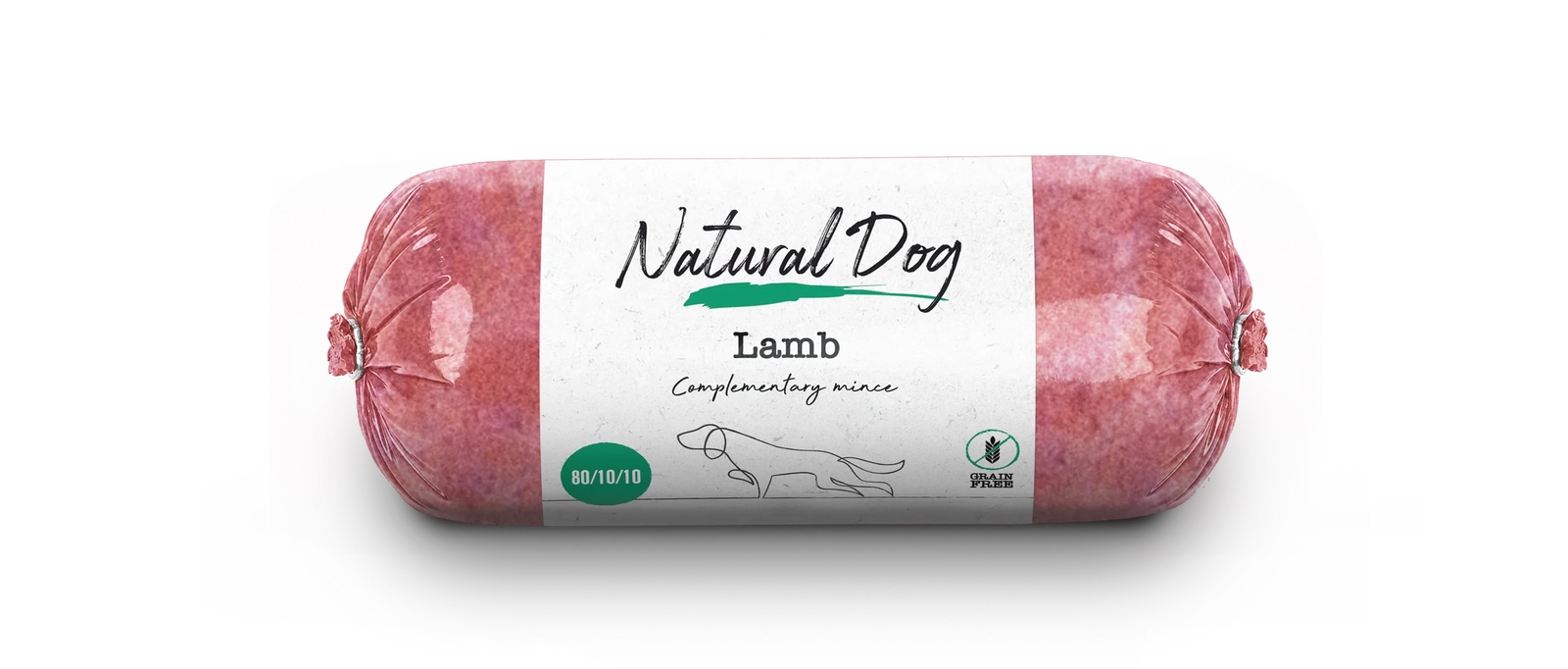 Natural Dog Lamb 80/10/10 Chubs - Tray of 10 x 500g (5kg)