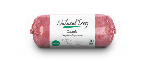Natural Dog Lamb 80/10/10 Chubs - Tray of 10 x 500g (5kg)
