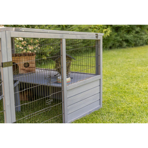 Trixie Outdoor Run XL with Cover – 233 × 79 × 116 cm, grey