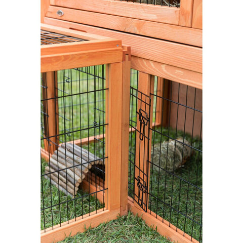 Trixie Small Animal Hutch with Enclosure – 116 × 97 × 63 cm, brown