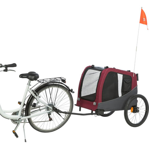 Trixie Bicycle trailer for dogs – L: 75 × 86 × 80/145 cm, grey/red
