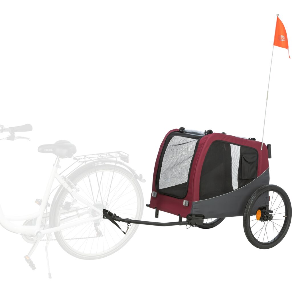 Trixie Bicycle trailer for dogs – L: 75 × 86 × 80/145 cm, grey/red