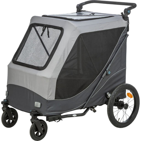 Trixie Bicycle trailer for dogs, can be folded up quickly – XL: 87.5 × 97 × 93/150 cm, grey