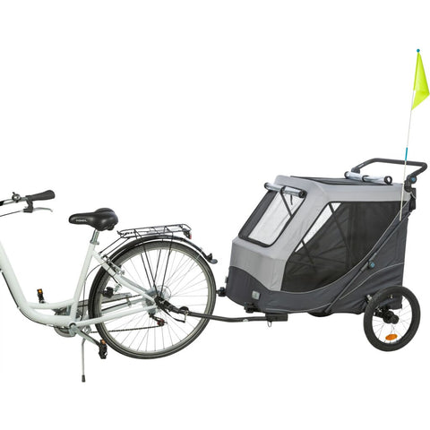 Trixie Bicycle trailer for dogs, can be folded up quickly – XL: 87.5 × 97 × 93/150 cm, grey
