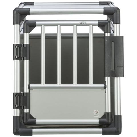Trixie Transport Box, Aluminium – M: 53 × 61 × 74 cm, light grey/silver