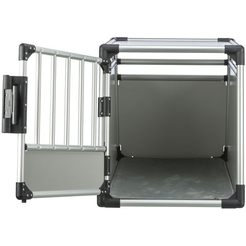 Trixie Transport Box, Aluminium – M–L: 60 × 65 × 86 cm, light grey/silver