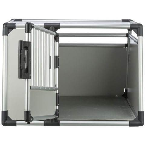 Trixie Transport Box, Aluminium – L: 90 × 64 × 78 cm, light grey/silver