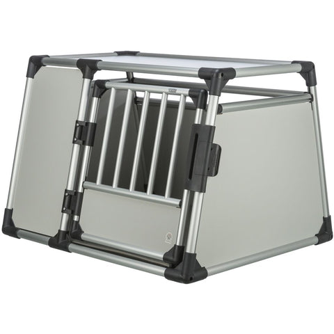Trixie Transport Box, Aluminium – L: 90 × 64 × 78 cm, light grey/silver