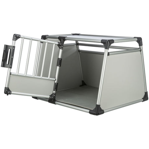 Trixie Transport Box, Aluminium – L: 90 × 64 × 78 cm, light grey/silver