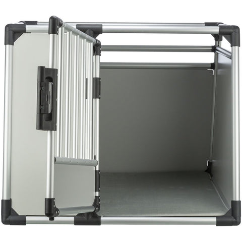 Trixie Transport Box, Aluminium – L–XL: 91 × 75 × 84 cm, light grey/silver