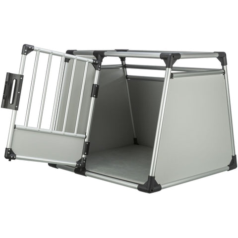 Trixie Transport Box, Aluminium – L–XL: 91 × 75 × 84 cm, light grey/silver