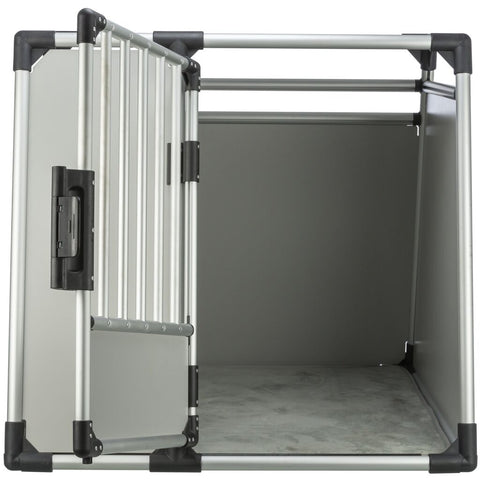 Trixie Transport Box, Aluminium – XL: 91 × 85 × 89 cm, light grey/silver