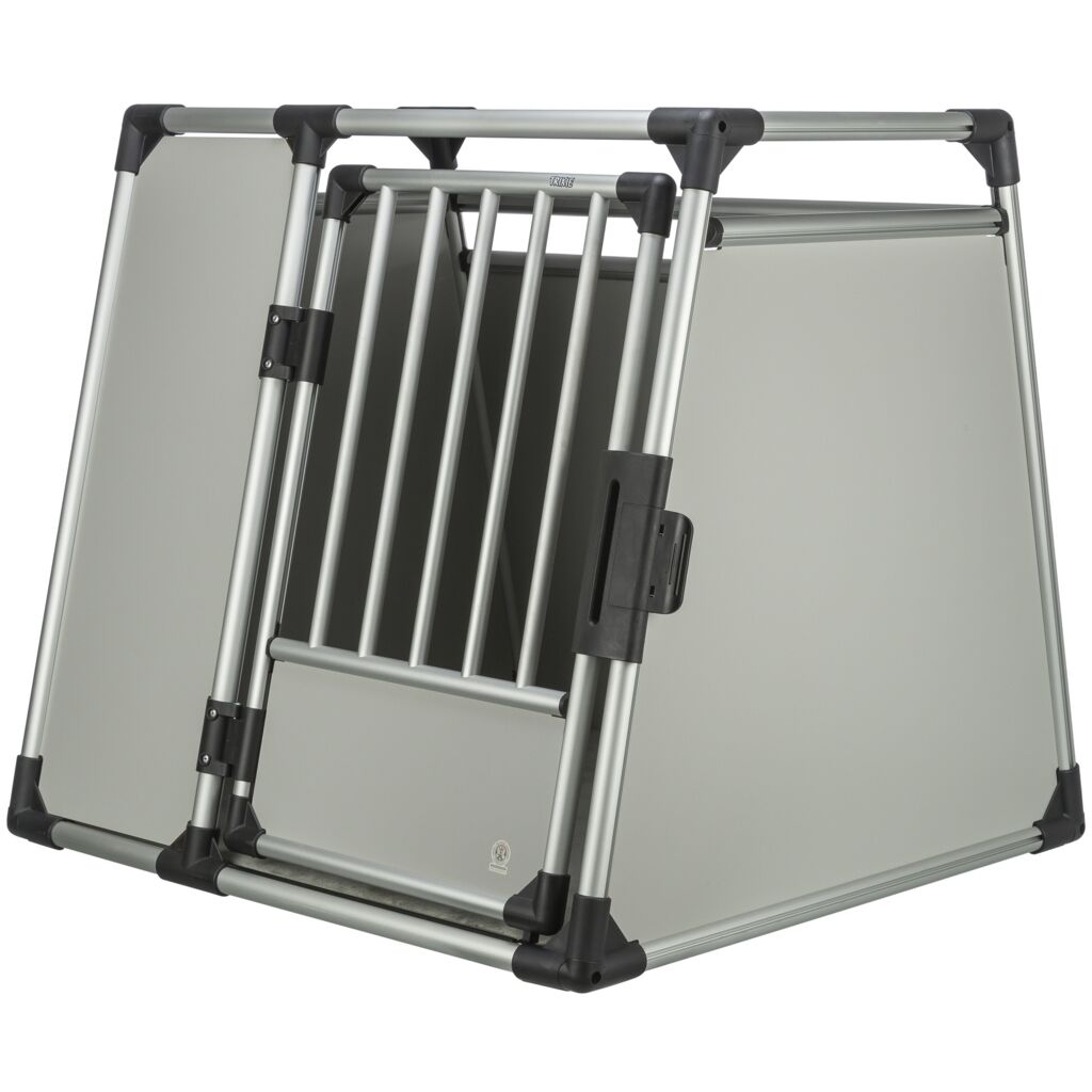 Trixie Transport Box, Aluminium – XL: 91 × 85 × 89 cm, light grey/silver