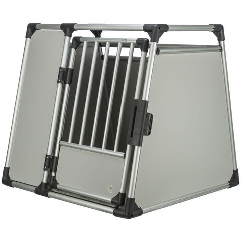 Trixie Transport Box, Aluminium – XL: 91 × 85 × 89 cm, light grey/silver