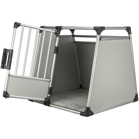 Trixie Transport Box, Aluminium – XL: 91 × 85 × 89 cm, light grey/silver