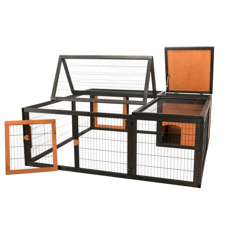 Trixie Outdoor Run with Cover – 150 × 53 × 150 cm, black/brown