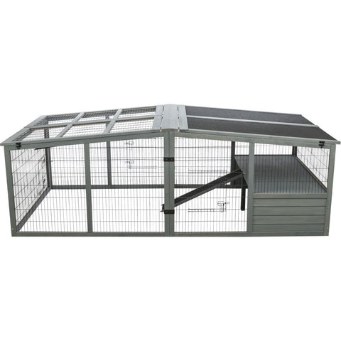 Trixie Outdoor Run XL with Cover – 233 × 79 × 116 cm, grey