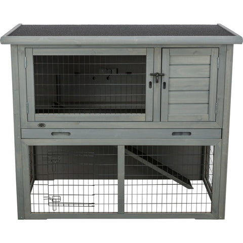 Trixie Small Animal Hutch with Enclosure – 116 × 97 × 63 cm, grey
