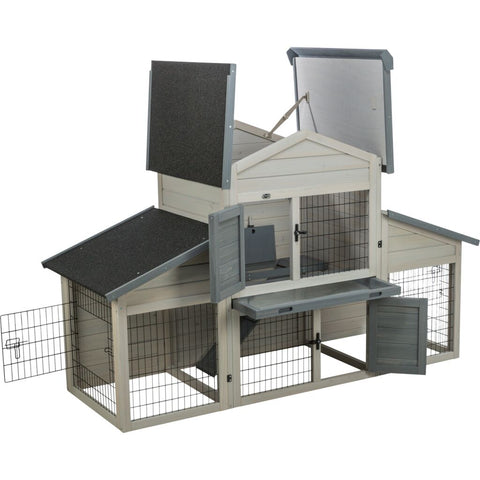 Trixie Small Animal Hutch with Enclosure – 175 × 110 × 70 cm, grey