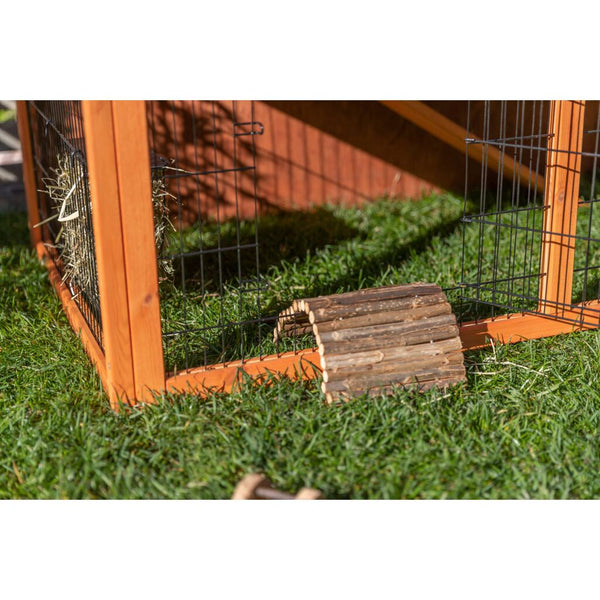 Trixie Small Animal Hutch with Enclosure – 124 × 102 × 78 cm, brown
