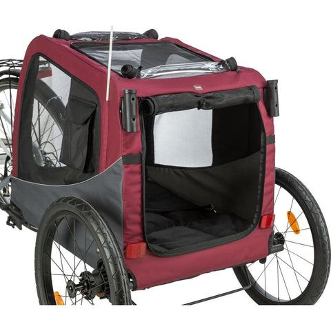 Trixie Bicycle trailer for dogs – L: 75 × 86 × 80/145 cm, grey/red
