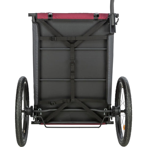 Trixie Bicycle trailer for dogs – L: 75 × 86 × 80/145 cm, grey/red