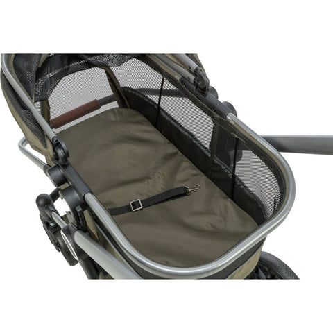 Trixie Dog stroller for dogs up to 22 kg, with a removable basket and rain cover – 56 × 101 × 100 cm, 7.5 kg, olive green