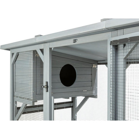 Trixie Outdoor cat enclosure with cave, lying areas and jute post – 181 × 169 × 88 cm, grey