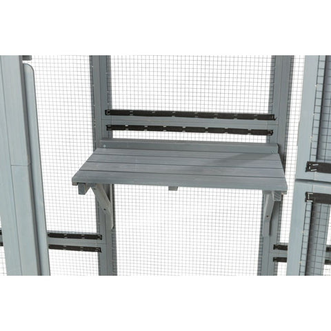 Trixie Outdoor cat enclosure with cave, lying areas and jute post – 181 × 169 × 88 cm, grey