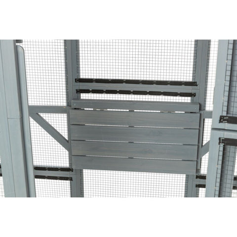 Trixie Outdoor cat enclosure with cave, lying areas and jute post – 181 × 169 × 88 cm, grey