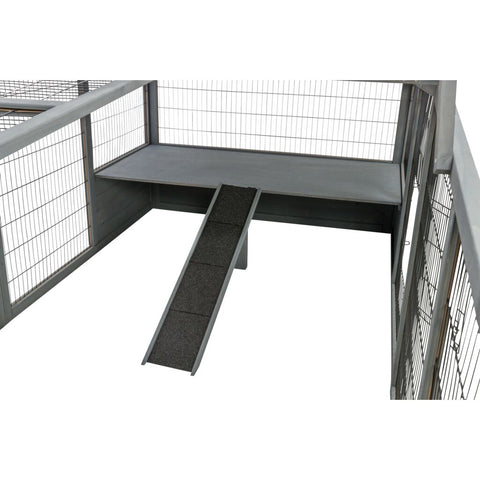 Trixie Outdoor Run XL with Cover – 233 × 79 × 116 cm, grey