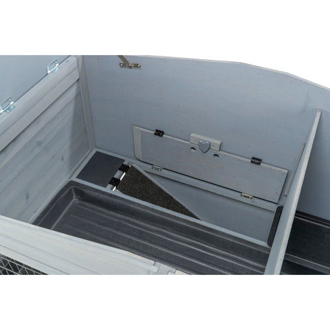 Trixie Small Animal Hutch with Enclosure – 124 × 102 × 78 cm, grey