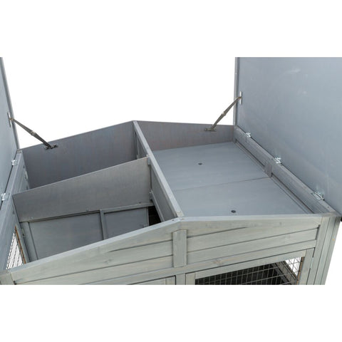 Trixie Small Animal Hutch XL with Enclosure – 135 × 115 × 112 cm, grey