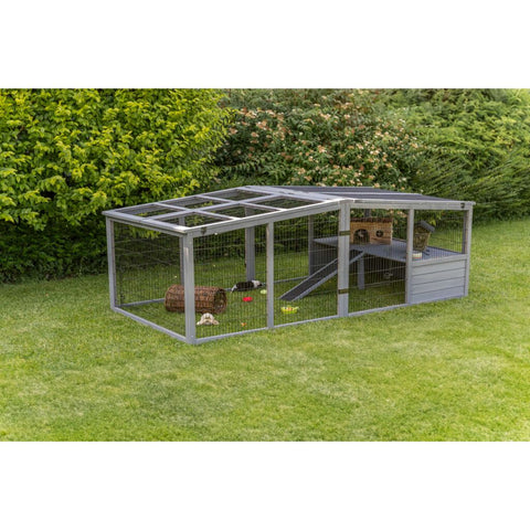 Trixie Outdoor Run XL with Cover – 233 × 79 × 116 cm, grey
