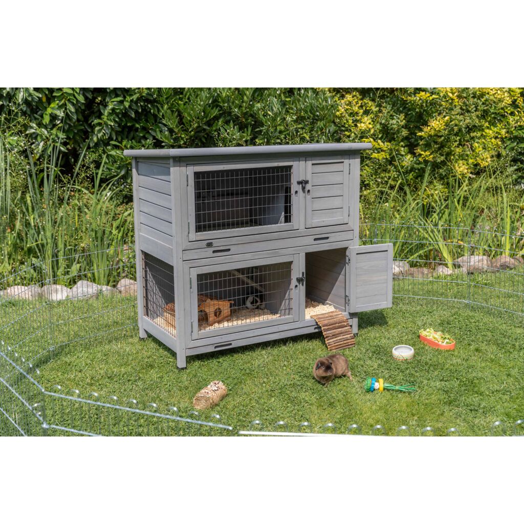 Trixie Small Animal Hutch – 116 × 111 × 65 cm, grey