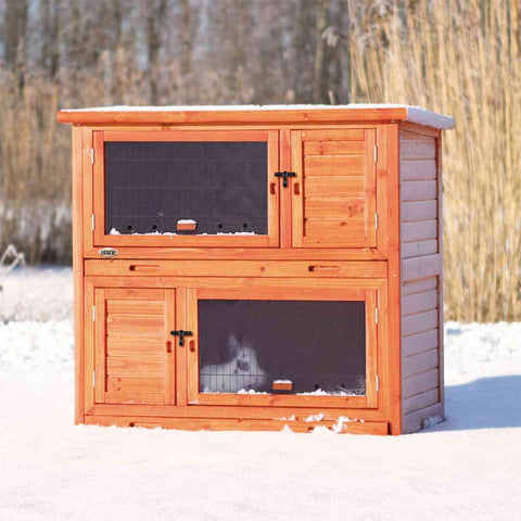 Trixie Small Animal Hutch with Insulation – 116 × 113 × 65 cm, brown