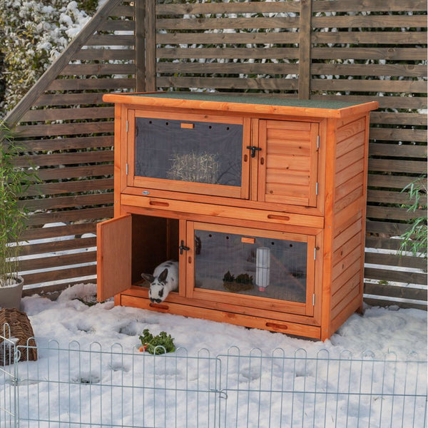 Trixie Small Animal Hutch with Insulation – 116 × 113 × 65 cm, brown