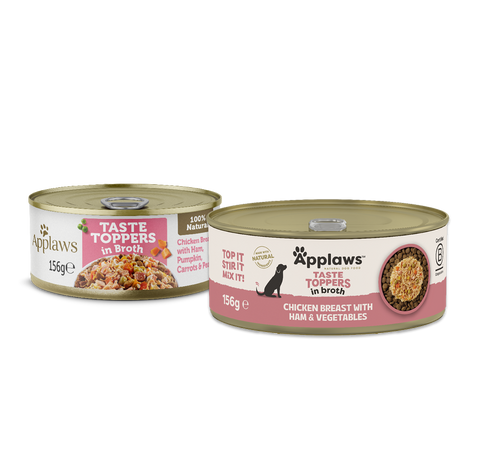 Applaws Taste Toppers Chicken Breast with Ham & Vegetables in Broth 156g