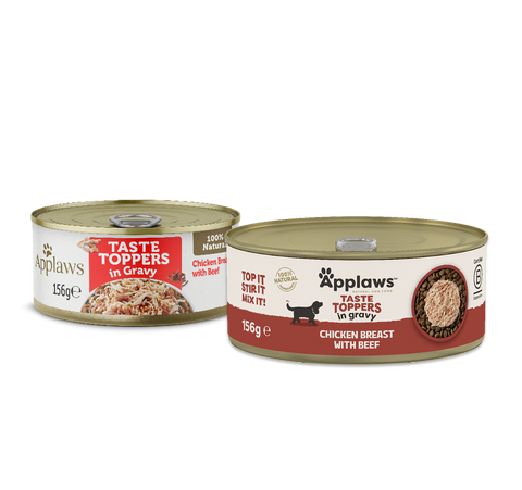 Applaws Taste Toppers Chicken Breast with Beef in Gravy 156g