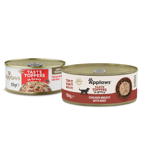 Applaws Taste Toppers Chicken Breast with Beef in Gravy 156g